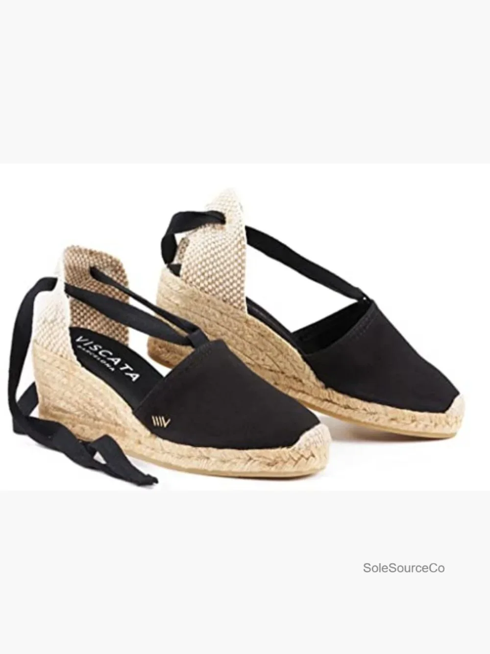 Espadrille Canvas Wedges with Ankle Laces - Handmade in Spain